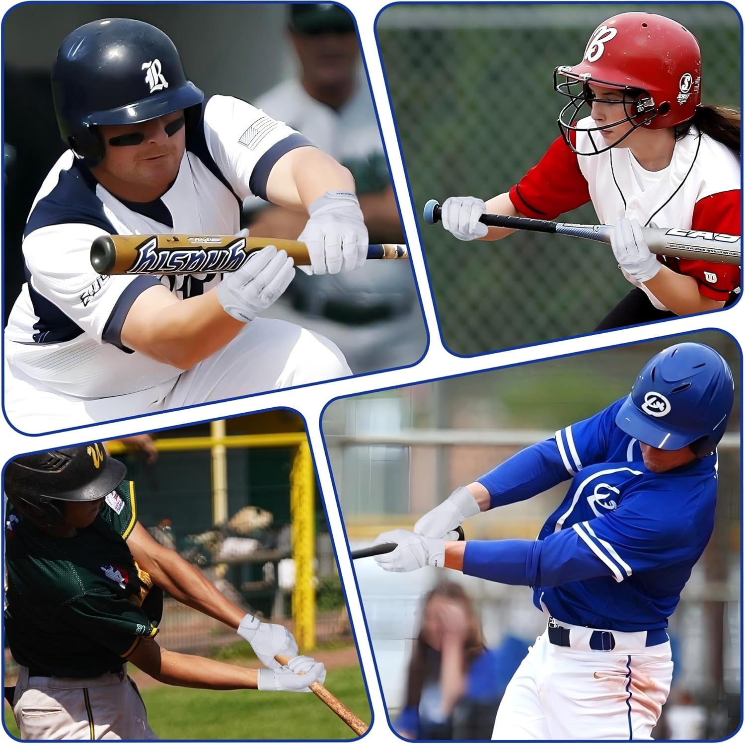Baseball Batting Gloves - Durable Grip, Breathable Softball Batting Gloves for Adults Youth Kids - Gift for Players