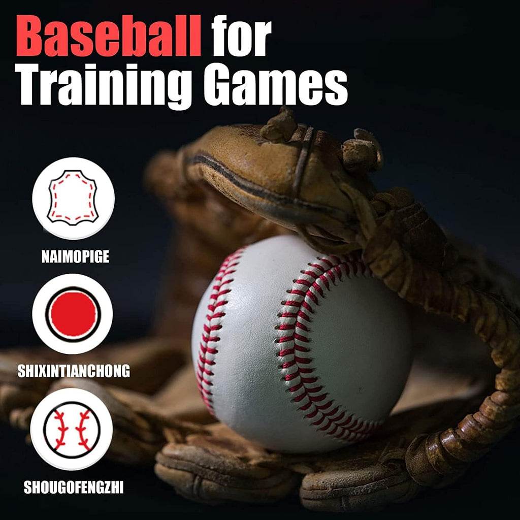 Bkk  Soft Baseballs, T Ball Baseballs 12 Pack Autograph Baseball Bulk,Standard Size Leather Baseballs 9 Inch Unmarked Baseballs for Pitching/Autographs/Training