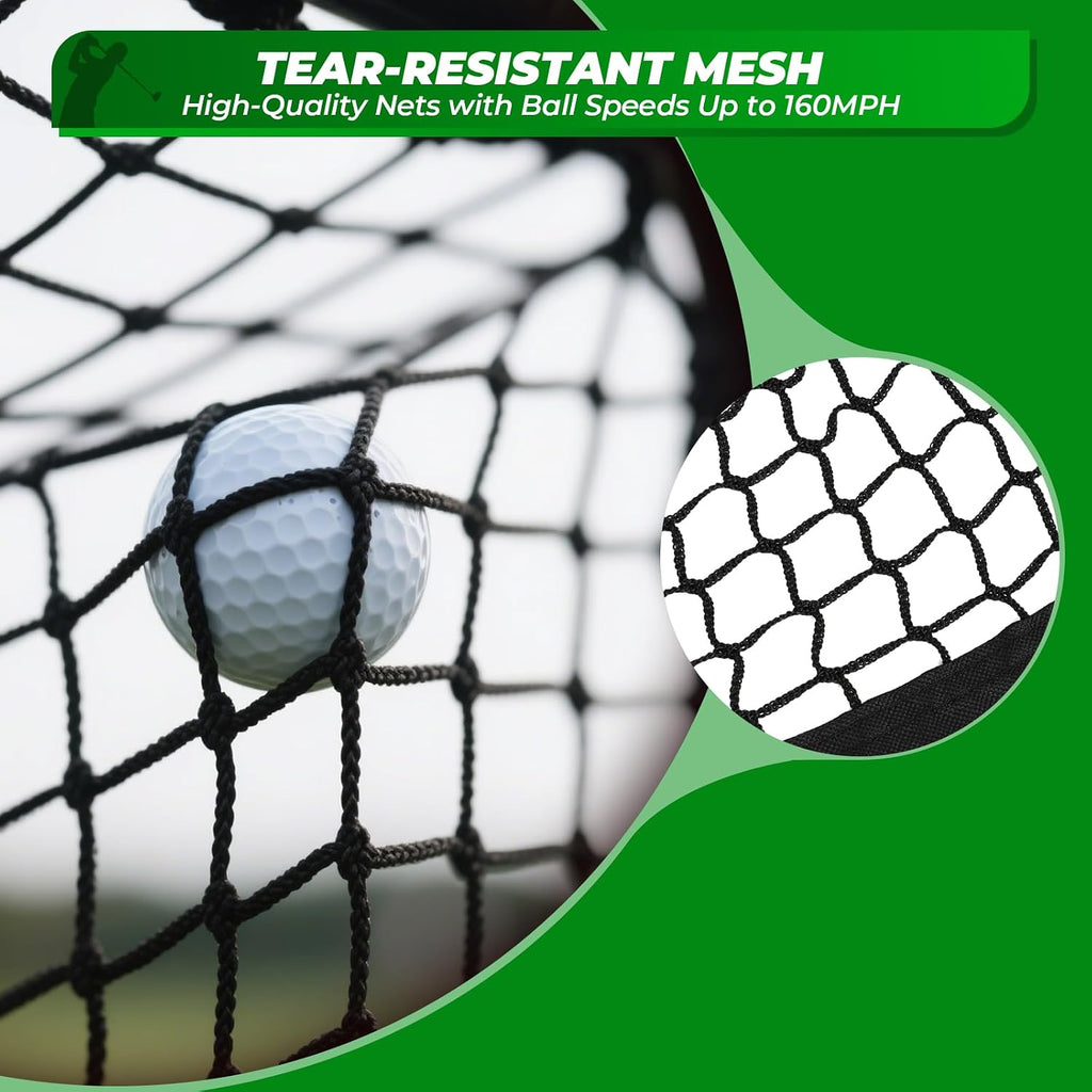 Golf Net, 10 X 7FT Heavy Duty Golf Practice Net with Chipping Practice Net, Golf Practice Net, Training Net for Backyard Driving Chipping Indoor Outdoor Training