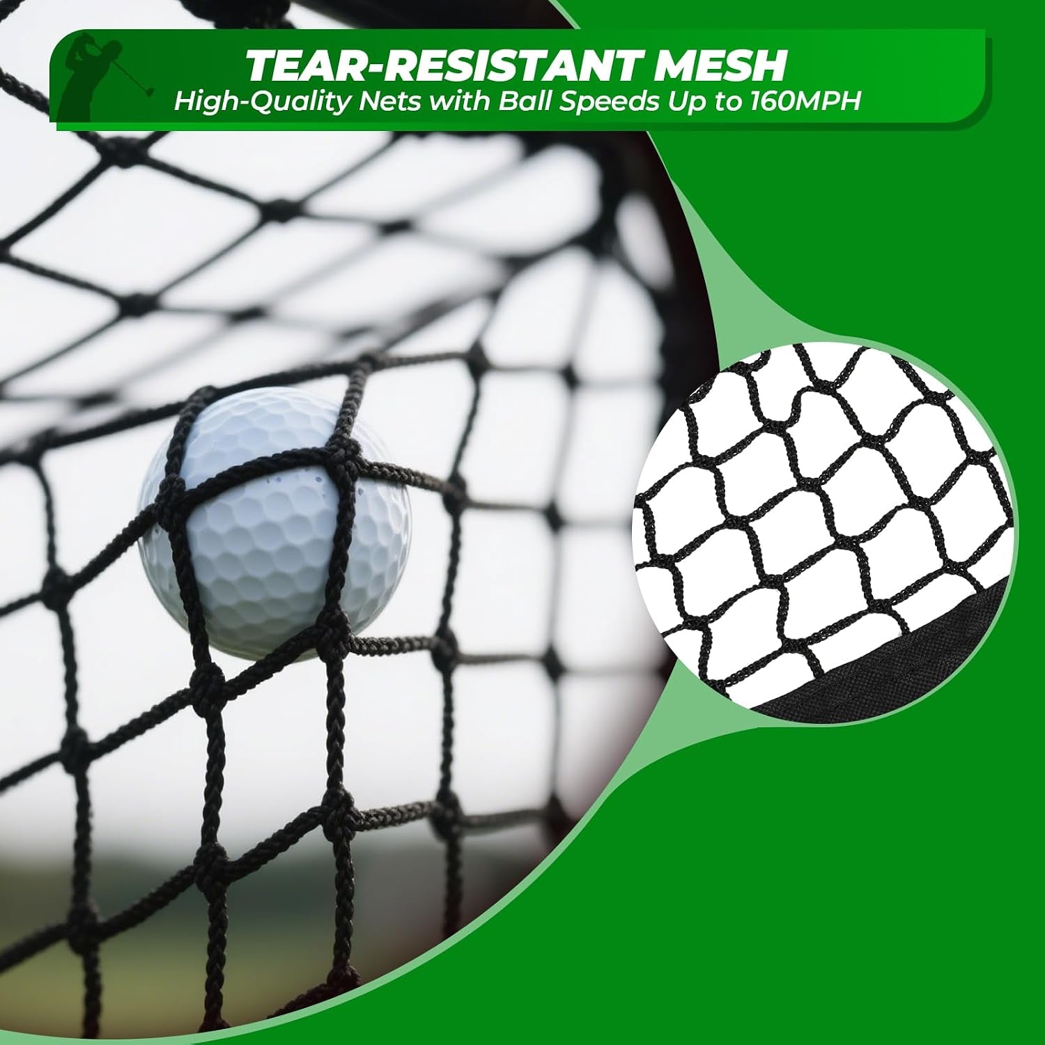 Golf Net, 10 X 7FT Heavy Duty Golf Practice Net with Chipping Practice Net, Golf Practice Net, Training Net for Backyard Driving Chipping Indoor Outdoor Training