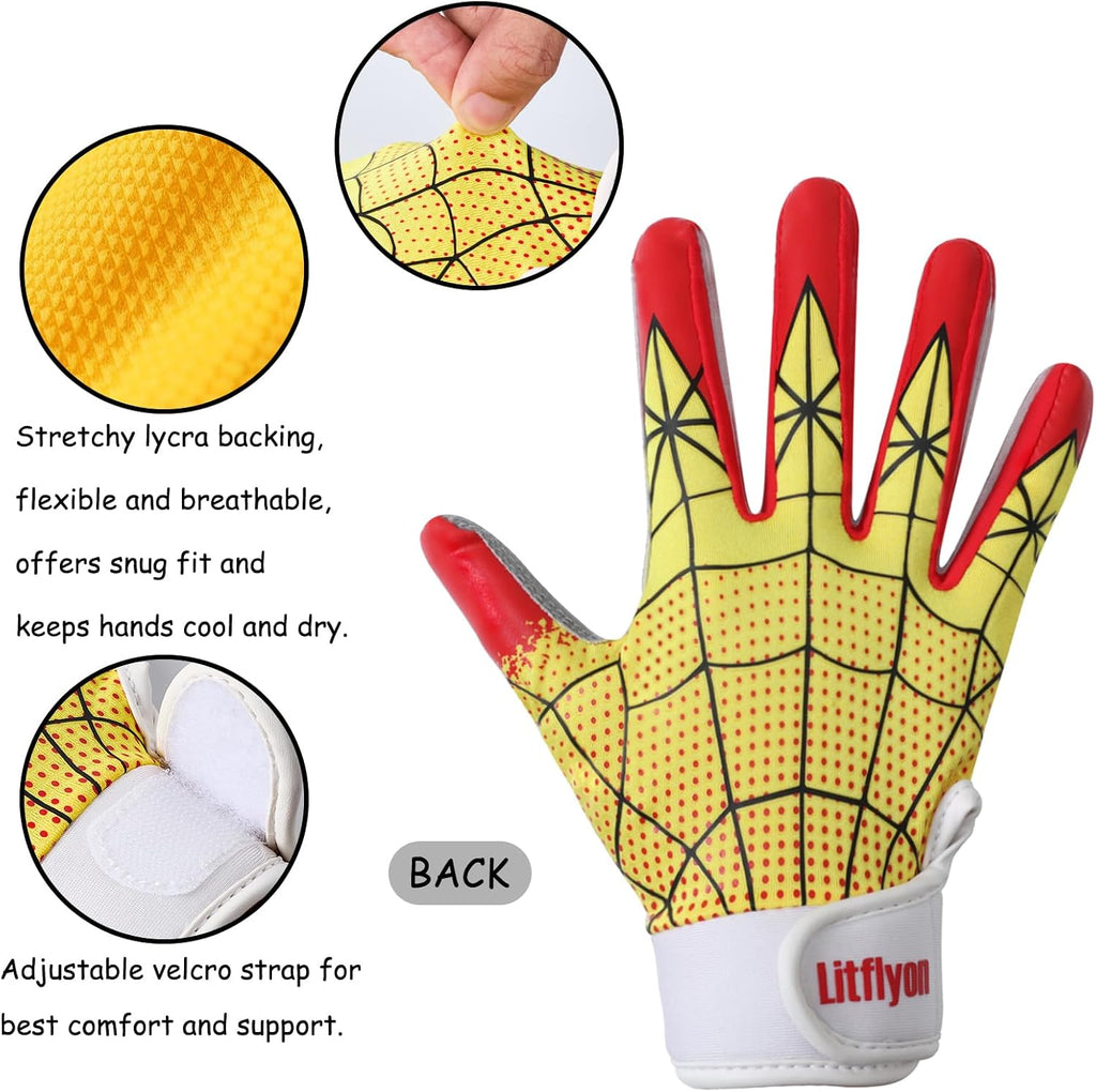 Youth Baseball Batting Gloves - Sport Baseball Gloves, Breathable Stretchy Firm Grip Softball Glove for Batting Cage Practice Games