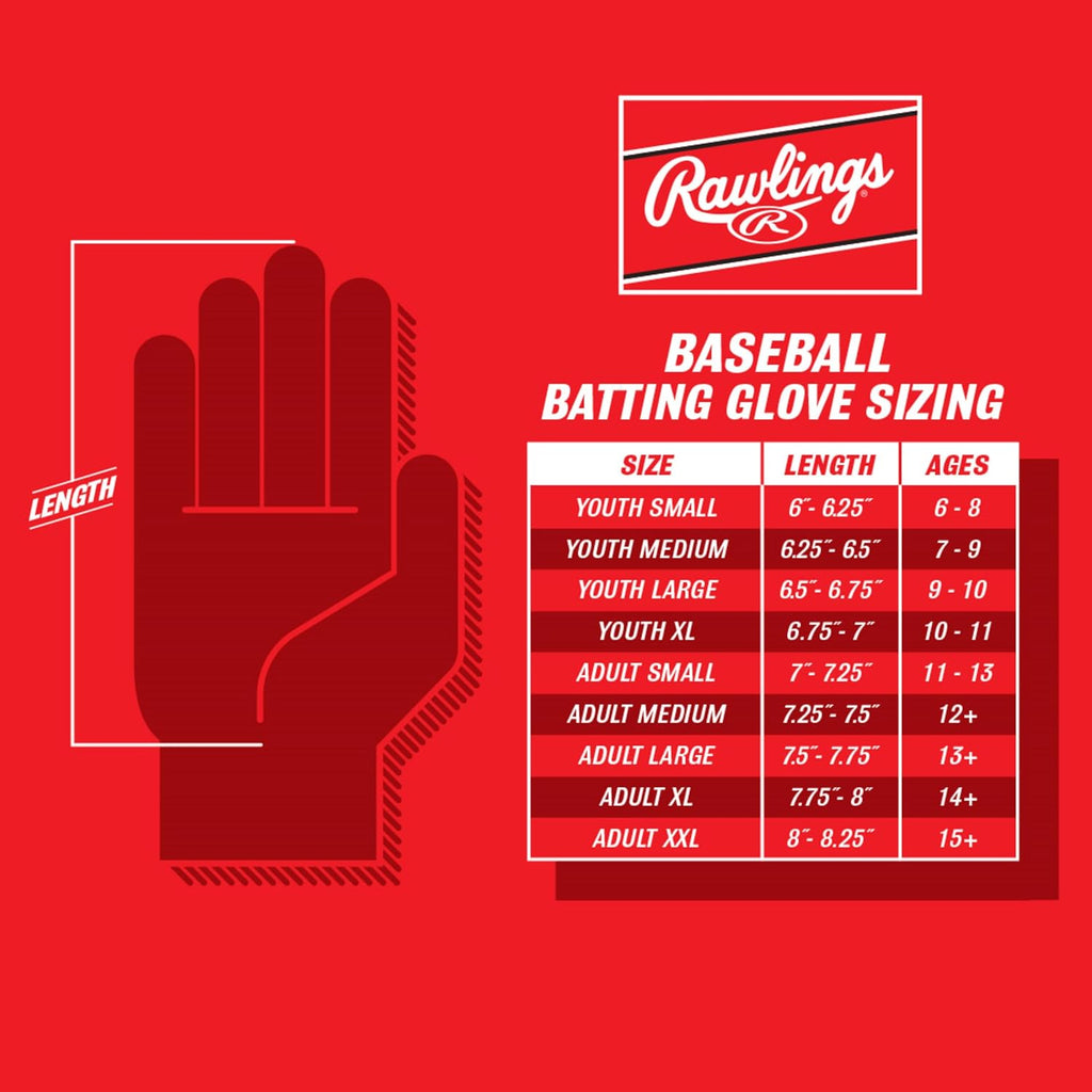 Rawlings | ICON Baseball Batting Gloves | Adult Sizes