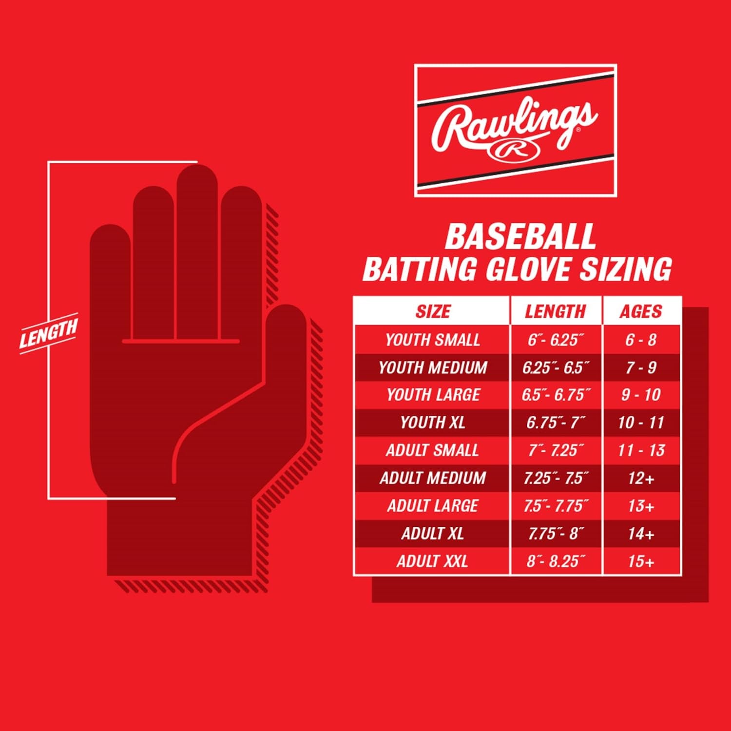 Rawlings | ICON Baseball Batting Gloves | Adult Sizes