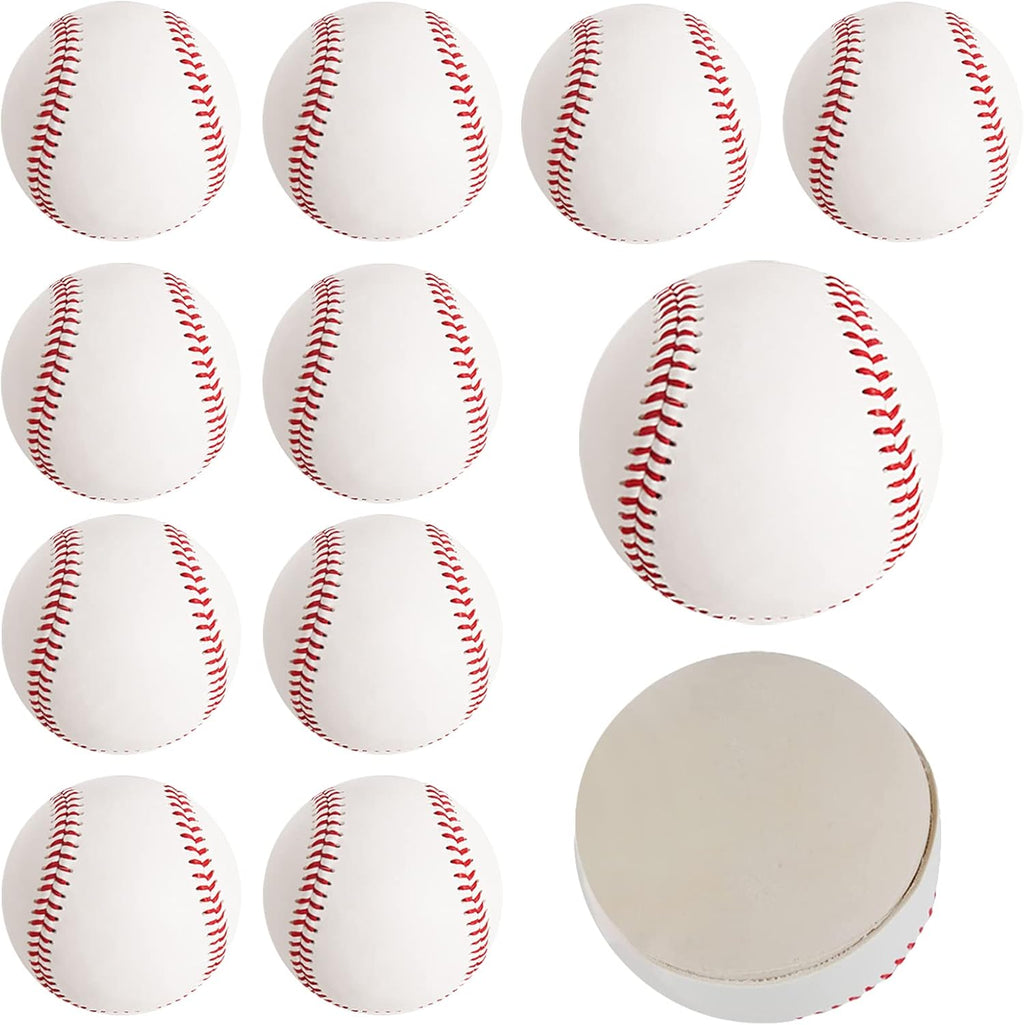 Bkk  Soft Baseballs, T Ball Baseballs 12 Pack Autograph Baseball Bulk,Standard Size Leather Baseballs 9 Inch Unmarked Baseballs for Pitching/Autographs/Training
