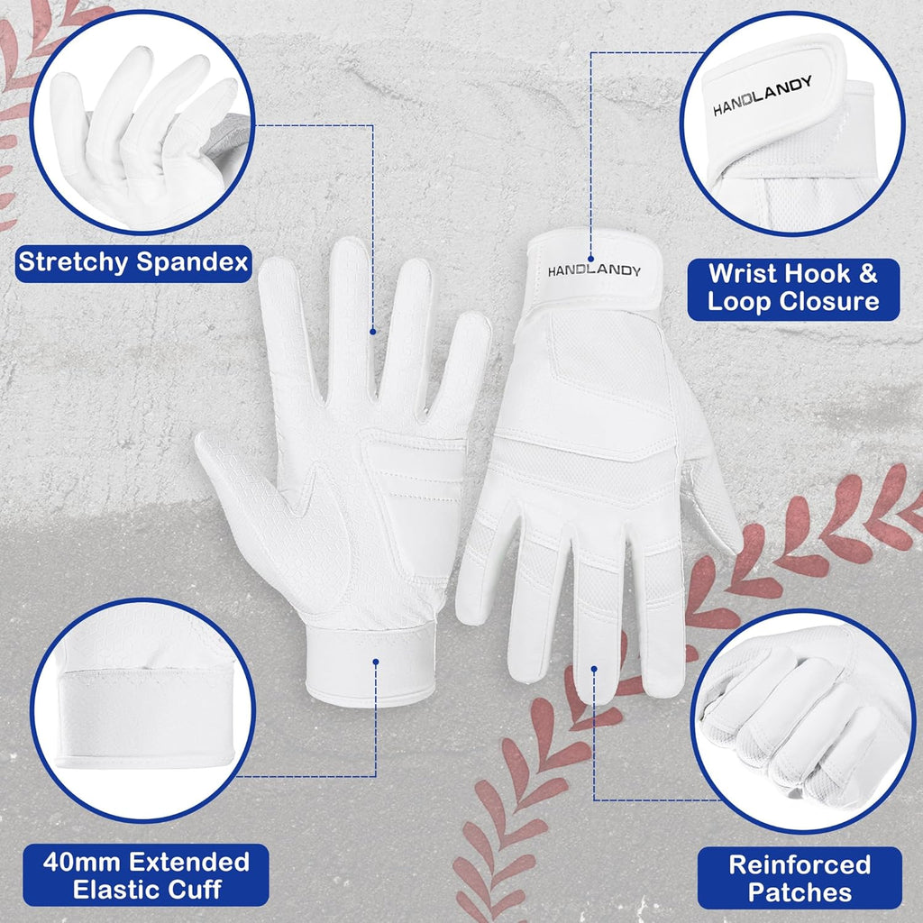 Baseball Batting Gloves - Durable Grip, Breathable Softball Batting Gloves for Adults Youth Kids - Gift for Players