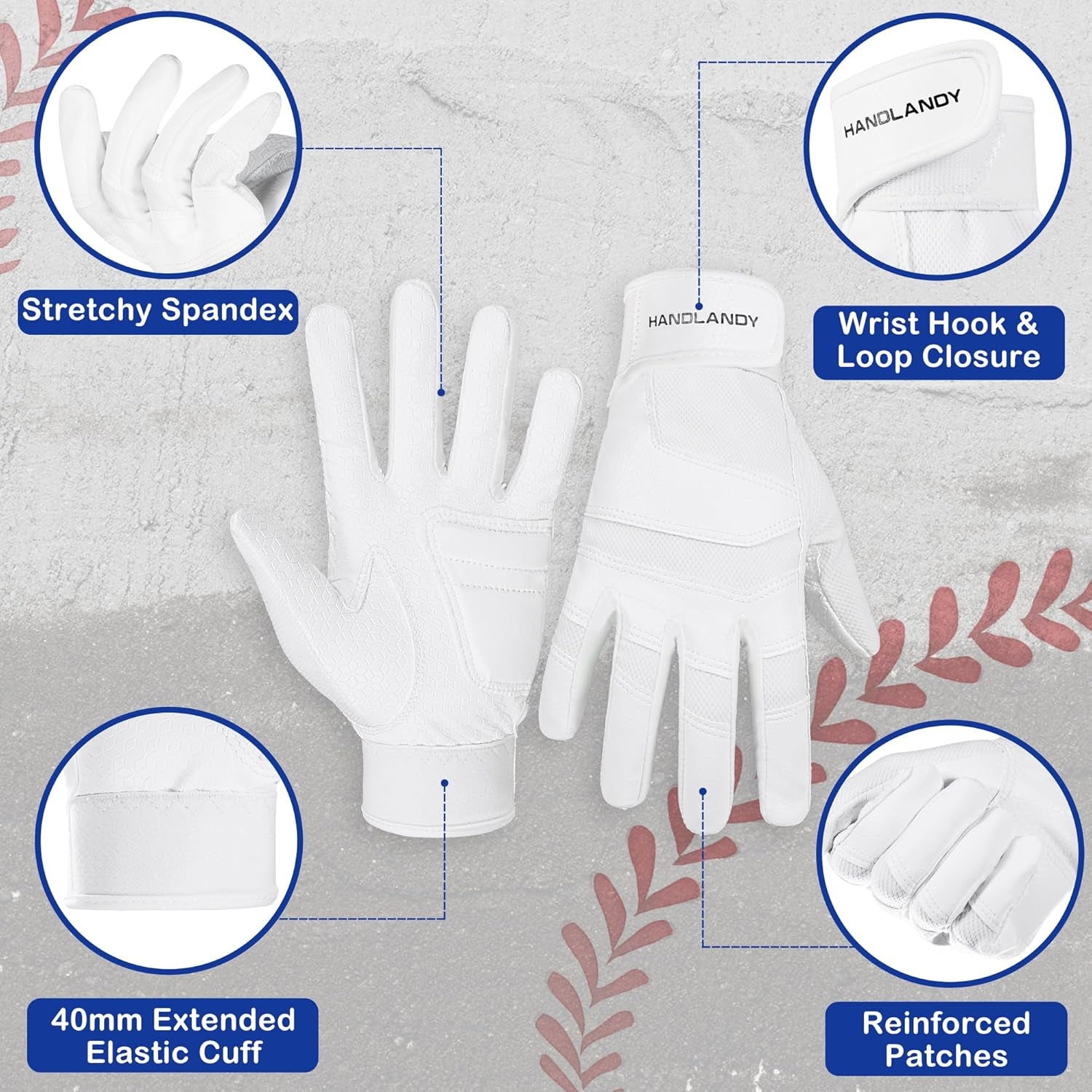 Baseball Batting Gloves - Durable Grip, Breathable Softball Batting Gloves for Adults Youth Kids - Gift for Players