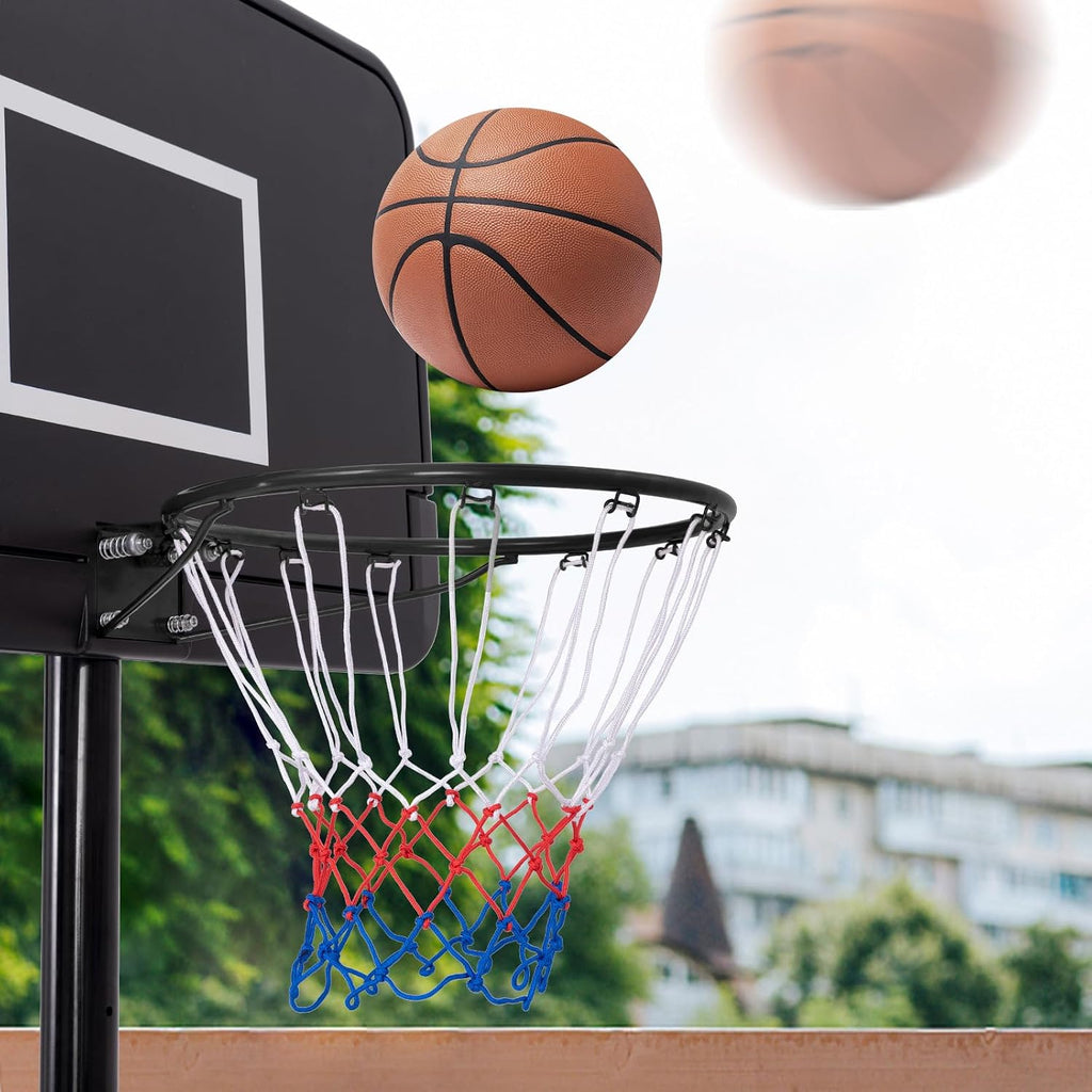 Basketball Rim, 15/18 Inch Basketball Rim Replacement with All-Weather Net, Basketball Hoop Replacement Rim Outdoor/Indoor for Wall Door Mounted