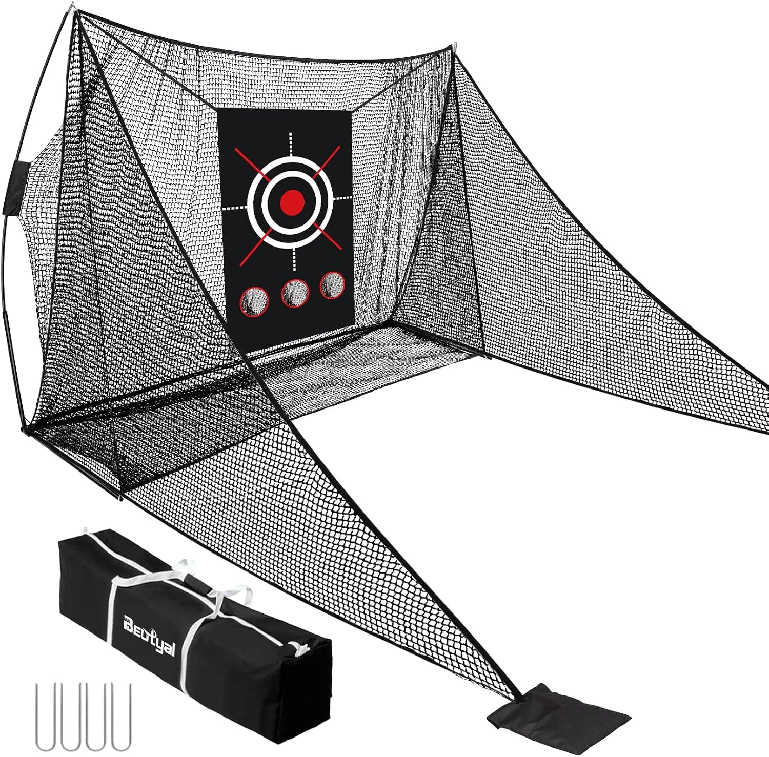 10X7Ft Golf Practice Net with Side Shank Nets, Golf Hitting Net for Backyard Driving Range, Indoor Outdoor Training