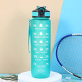 Water Bottle with Time Marker - 32Oz, Sports Water Bottles with Straw & Carrying Strap