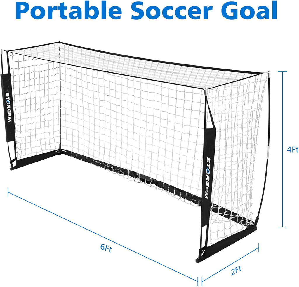 Soccer Goal,Soccer Net,Soccer Goals for Backyard,With Bow Frame,Collapsible Metal Base and 15 Training Cones