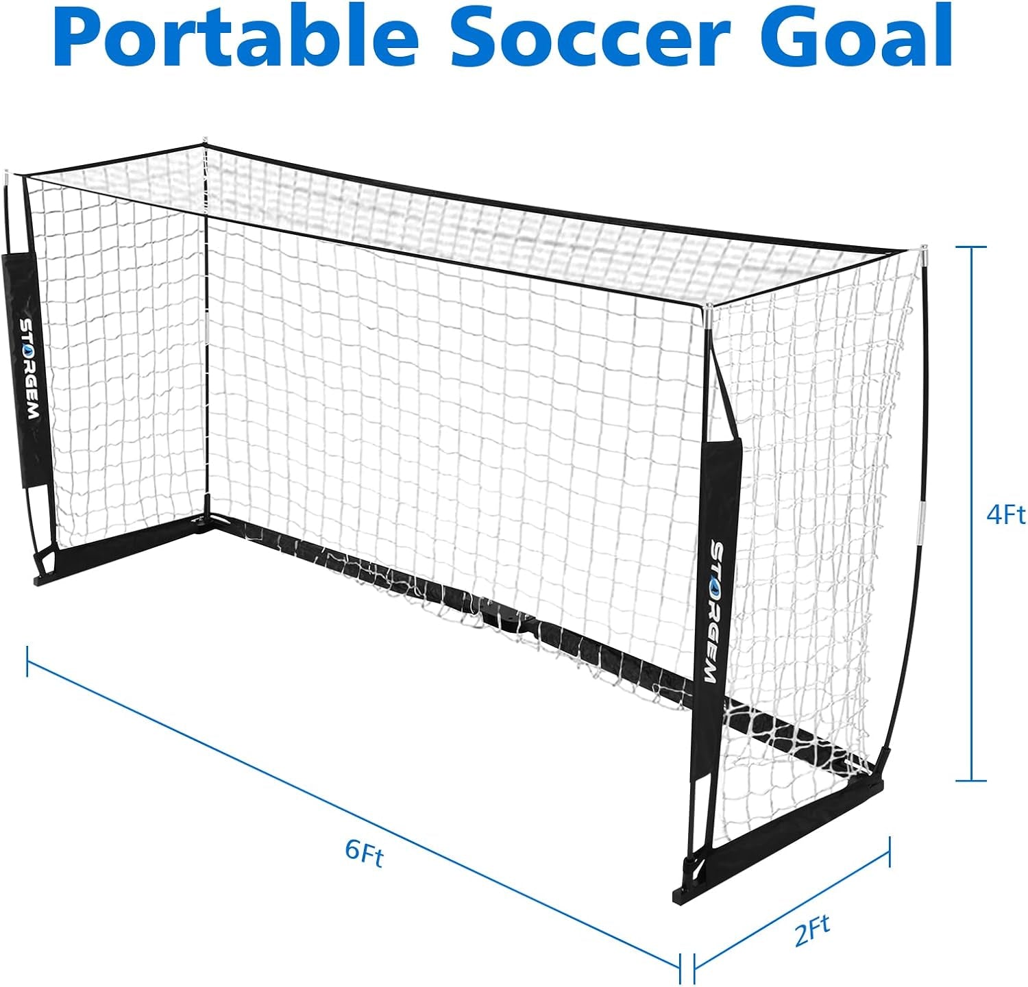 Soccer Goal,Soccer Net,Soccer Goals for Backyard,With Bow Frame,Collapsible Metal Base and 15 Training Cones