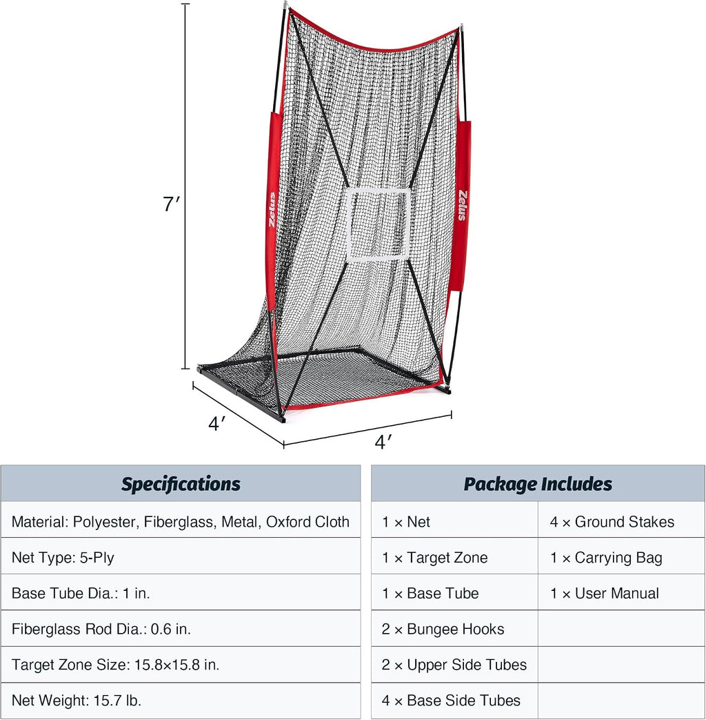 7X4 Ft Football Kicking Net, Portable Football Throwing Net with Target Zone Attachment, Sideline Training Tool for Kids Adults Punting Kicking Passing Snapping Practice, Carry Bag Included