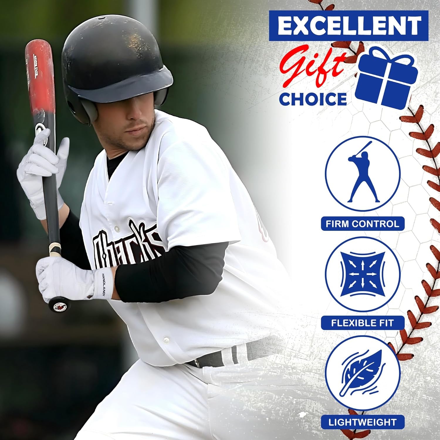Baseball Batting Gloves - Durable Grip, Breathable Softball Batting Gloves for Adults Youth Kids - Gift for Players