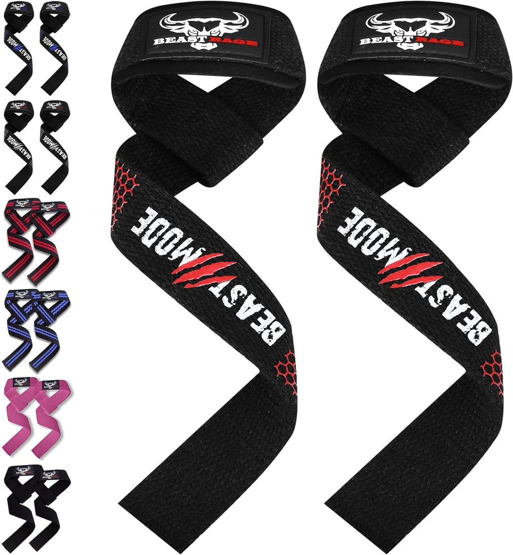 Lifting Wrist Straps for Weightlifting, Straps Gym Grip Power Workouts Lifting Straps Padded Neoprene & Premium Cotton Men Women, Deadlift Bodybuilding Exercise Lifting Straps