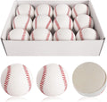 Bkk  Soft Baseballs, T Ball Baseballs 12 Pack Autograph Baseball Bulk,Standard Size Leather Baseballs 9 Inch Unmarked Baseballs for Pitching/Autographs/Training