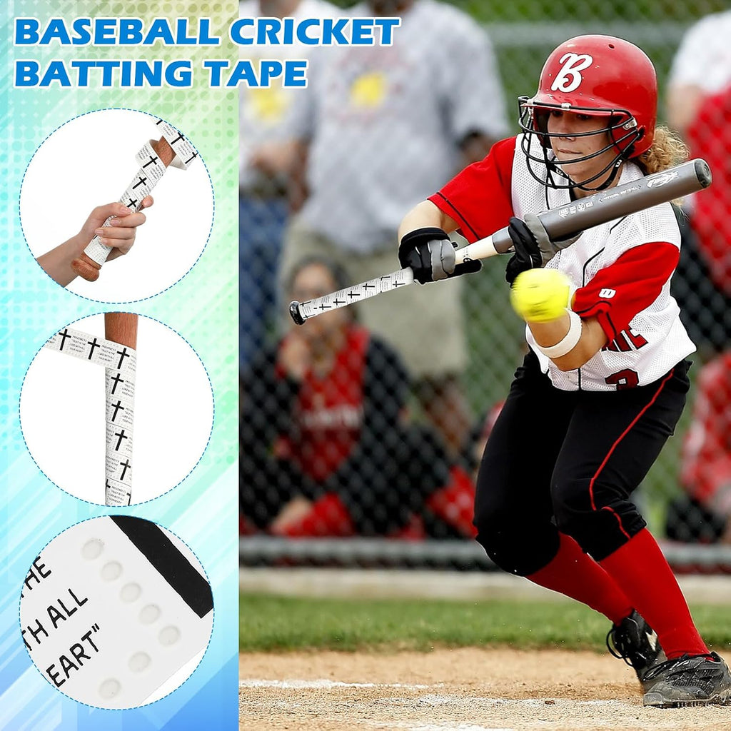 Faith Cross Baseball Bat Grip Tapes 1.1Mm Precut Full Adhesive Softball Grip Tape,Non-Slip Softball Bat Wrap Religious Cricket Batting Tape Replacement