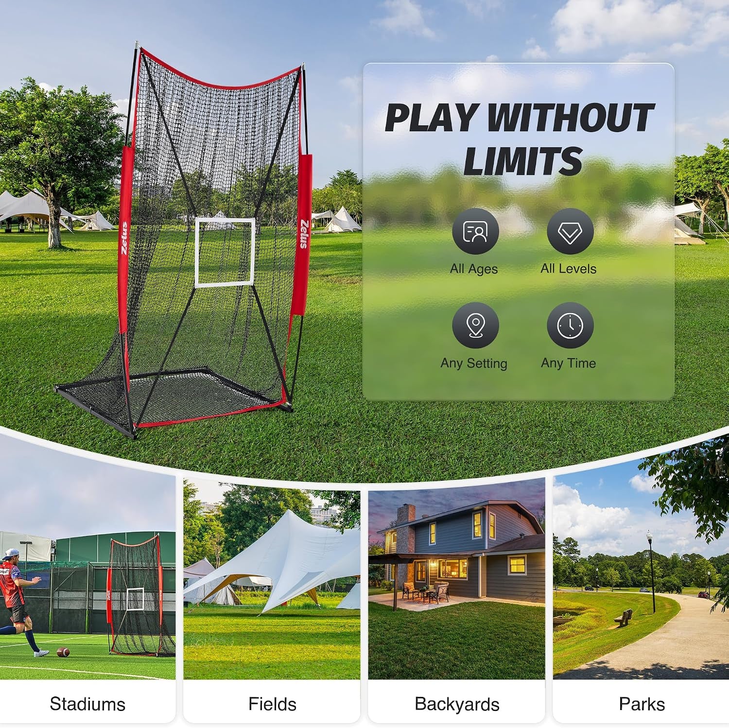 7X4 Ft Football Kicking Net, Portable Football Throwing Net with Target Zone Attachment, Sideline Training Tool for Kids Adults Punting Kicking Passing Snapping Practice, Carry Bag Included