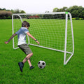 6'X4' Soccer Goal for Backyard, Kids Weatherproof and Portable Soccer Net | High-Strength Nets, Ground Stakes, Eight-Shaped Clasp, Strong PVC Frame & Weather Resistance Excellent Soccer Field Equipment