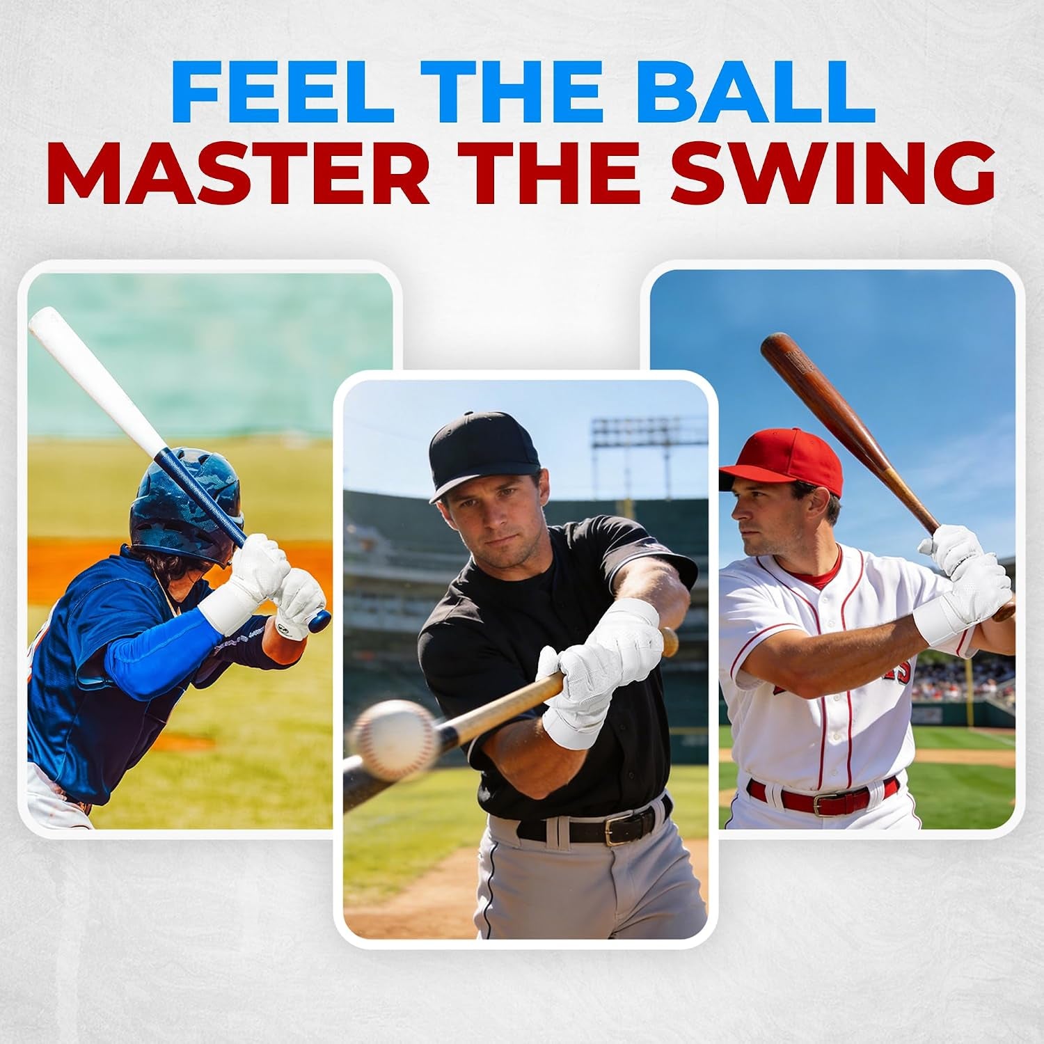 Baseball Batting Gloves for Men & Women, Breathable Softball Batting Gloves with Long Cuff for Adult