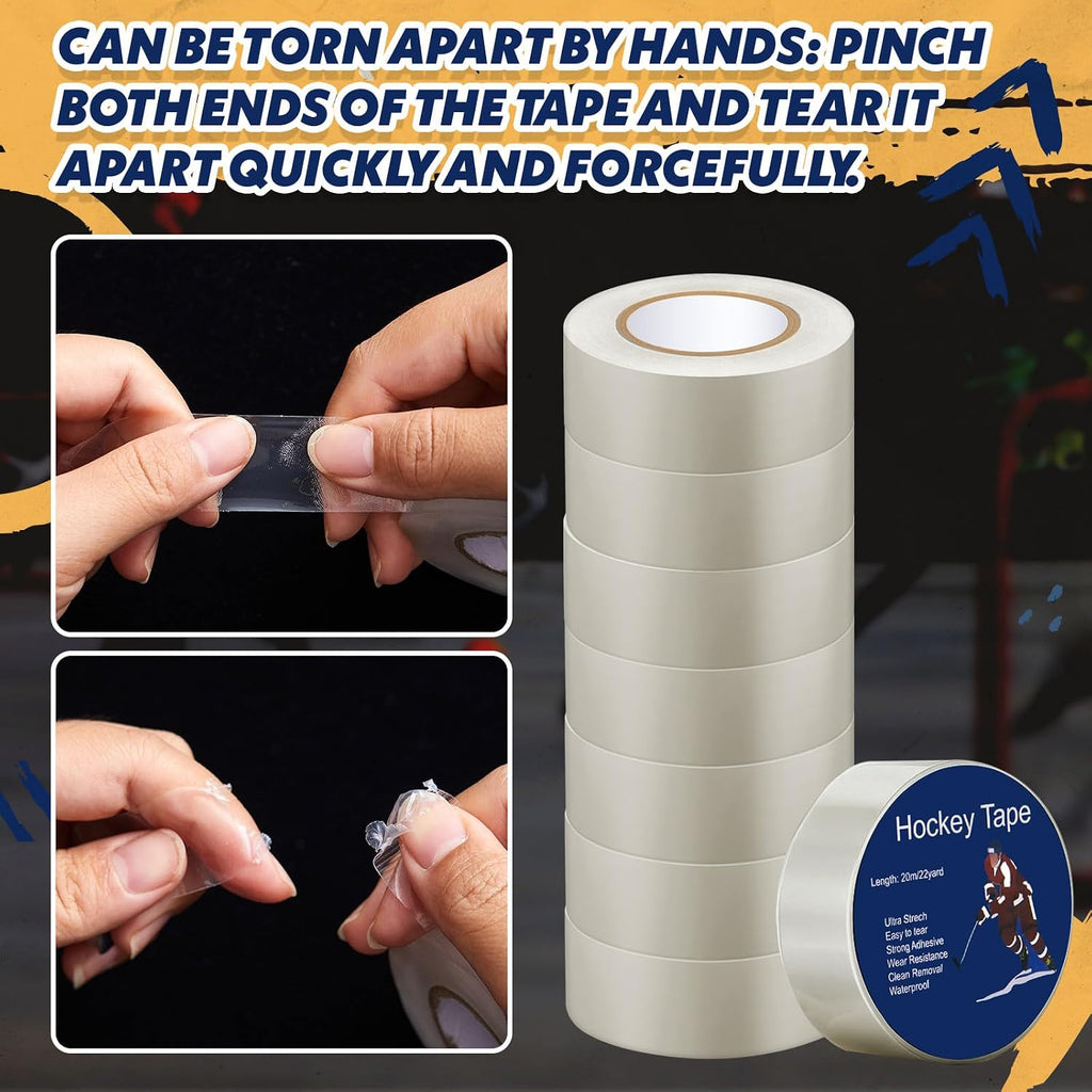 10 Rolls Clear Hockey Tape Multipurpose Shin Pad Sock Tape for Ice Skate Sports Hockey Gifts Gear Sports Equipment