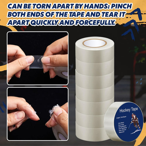 10 Rolls Clear Hockey Tape Multipurpose Shin Pad Sock Tape for Ice Skate Sports Hockey Gifts Gear Sports Equipment