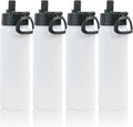4Pcs 22Oz Sublimation Sports Water Bottle, SS Vacuum W/Spout Lid