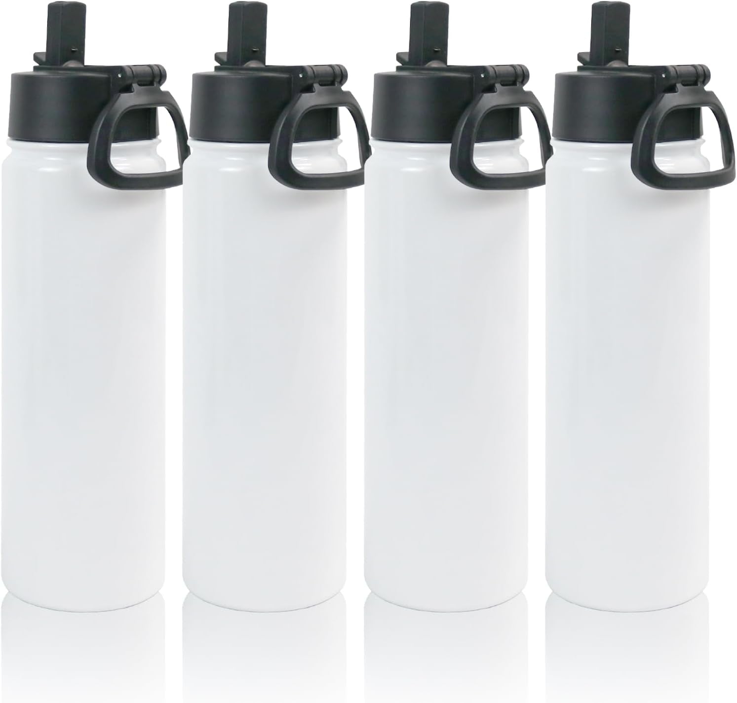 4Pcs 22Oz Sublimation Sports Water Bottle, SS Vacuum W/Spout Lid