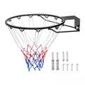 Basketball Rim, Heavy Duty Q235 Basketball Flex Rim Goal Replacement with Net, Wall Door Mounted Basketball Hoop