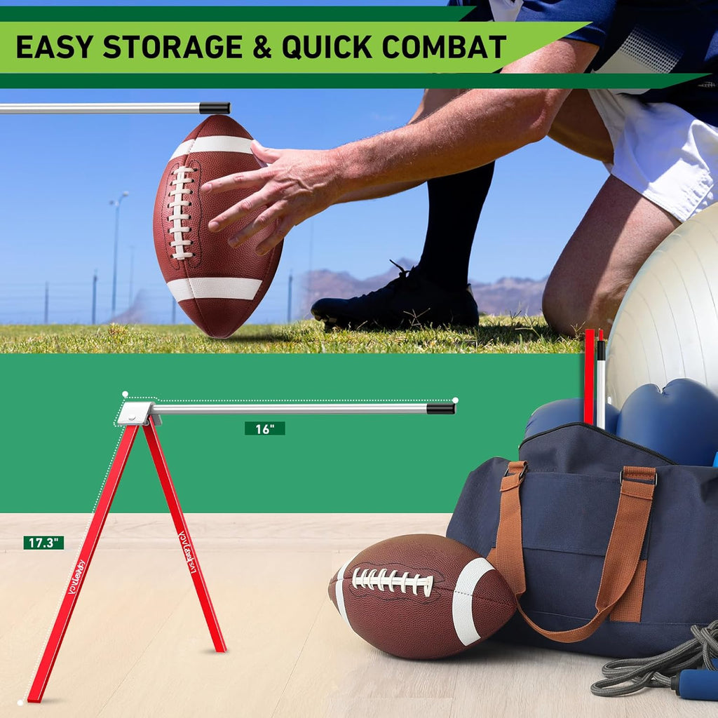 Football Kicking Tee Stand, Premium Field Goal Kickoff Holder Equipment, Professional Kick Goal Posts Gear Compatible with All Football Size, Football Trainer Practice Accessories Gifts
