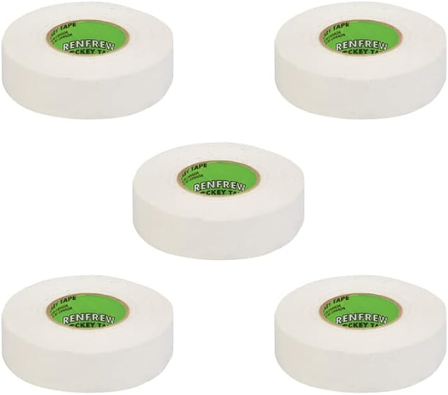 White Cloth Hockey Tape, 5 Rolls (1'' X 18M)