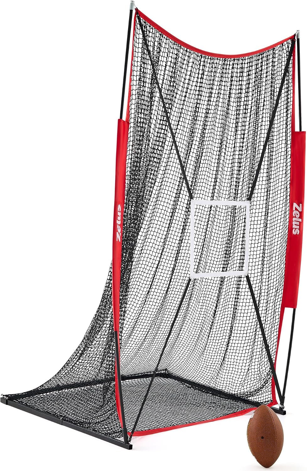 7X4 Ft Football Kicking Net, Portable Football Throwing Net with Target Zone Attachment, Sideline Training Tool for Kids Adults Punting Kicking Passing Snapping Practice, Carry Bag Included