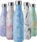 17Oz Insulated Stainless Steel Water Bottles,Sports Water Bottles Keep Cold 24 Hours and Hot 12 Hours,Ice Blue