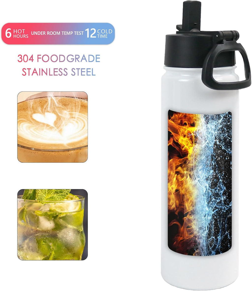 4Pcs 22Oz Sublimation Sports Water Bottle, SS Vacuum W/Spout Lid