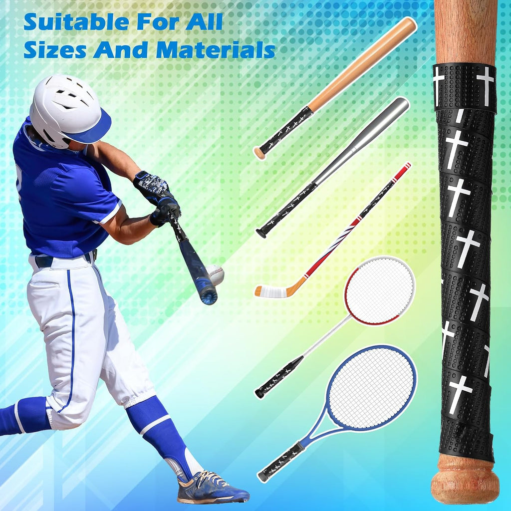 Faith Cross Baseball Bat Grip Tapes 1.1Mm Precut Full Adhesive Softball Grip Tape,Non-Slip Softball Bat Wrap Religious Cricket Batting Tape Replacement