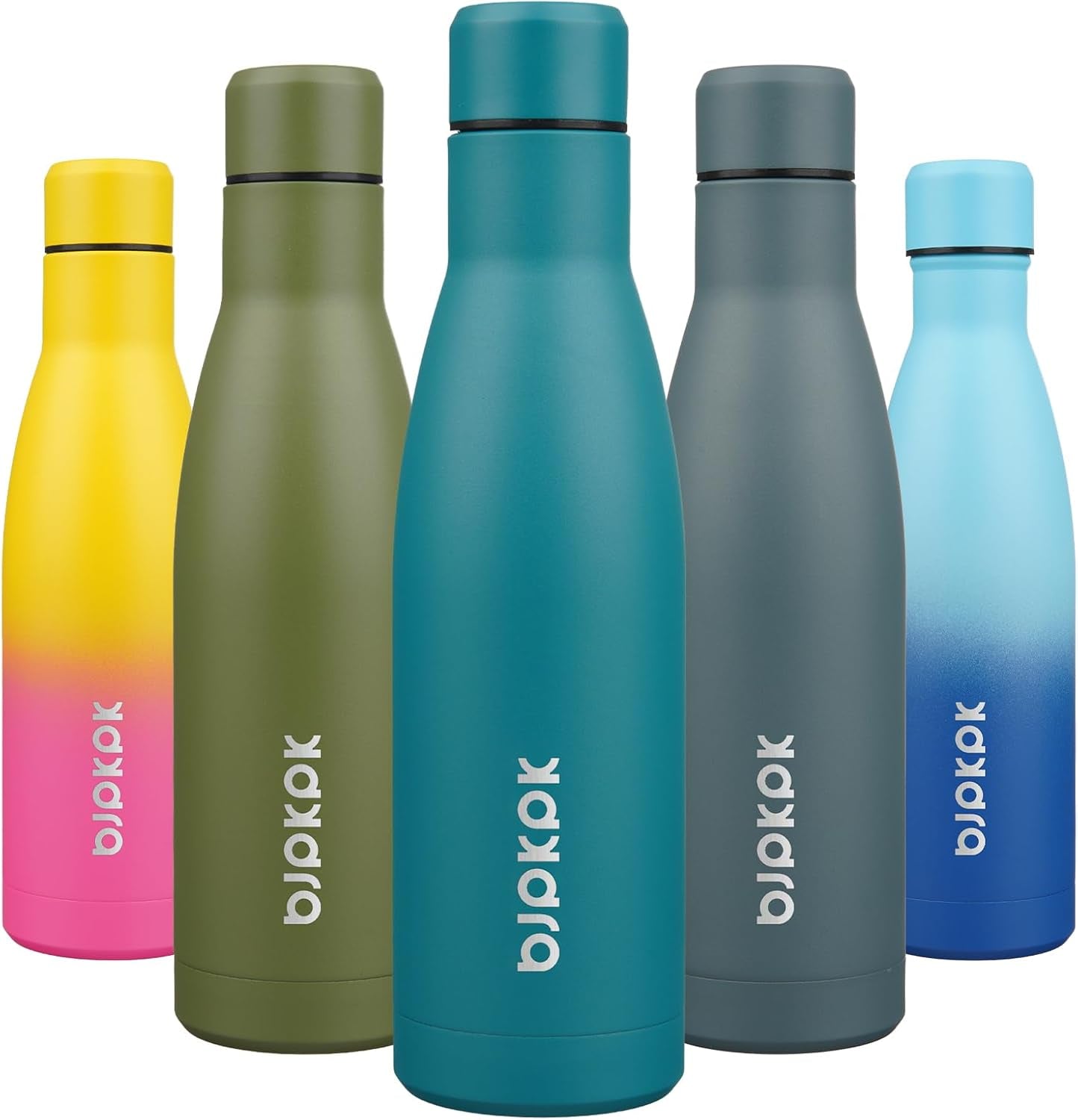 17Oz Insulated Water Bottles Stainless Steel Sports Water Bottles Keep Cold and Hot for Travel Dishwasher Safe,Lake Blue