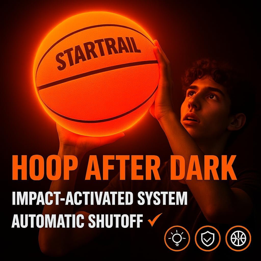 Light up Basketball | Glow in the Dark Basketball | LED Basketball Size 7 | Glowing Basketball Ball | Lighted Basketball | Coolest Things for Boys & Girls | Toys for 10 Year Old Kids