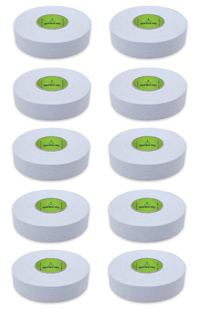 Pro-Blade Ice Hockey Stick, Blade, Handle Cloth Tape - White - 10 Roll Pack