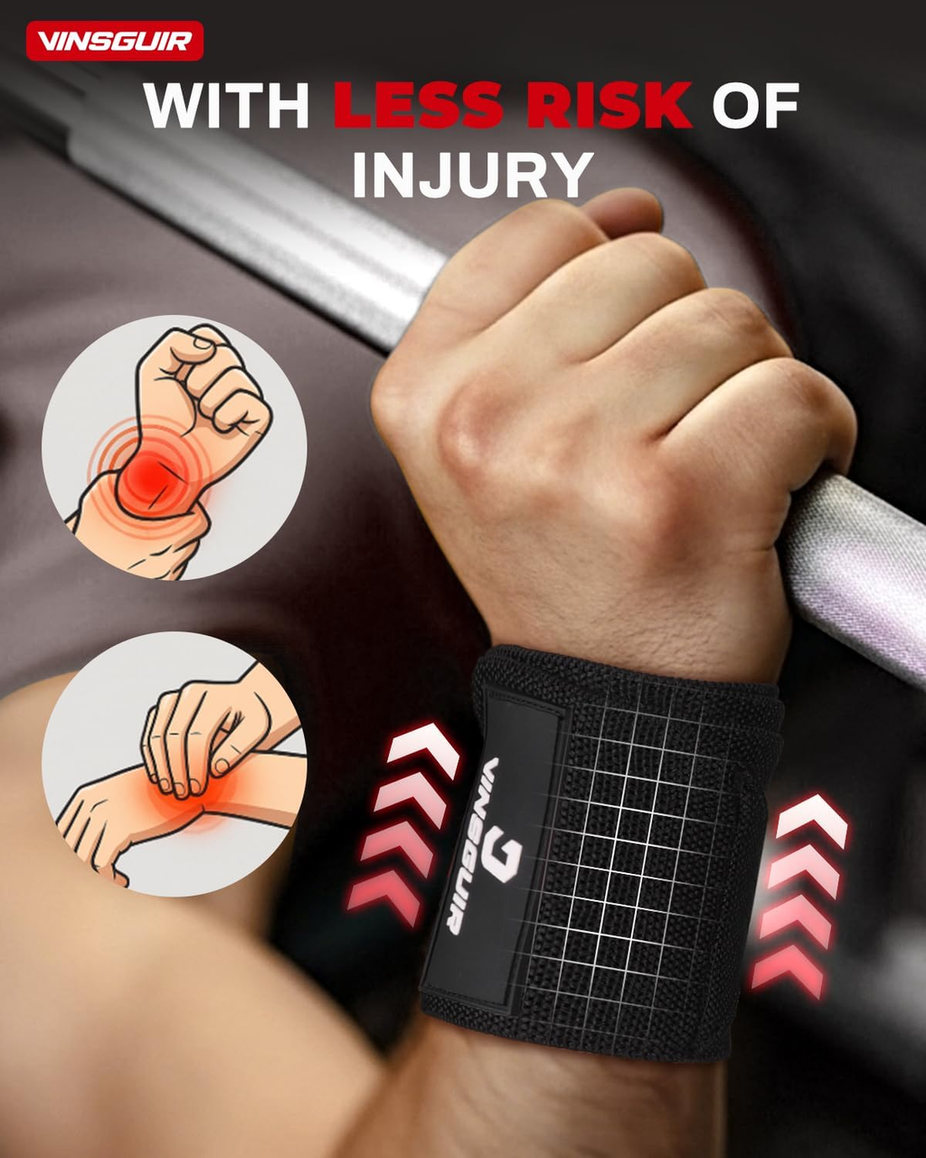 Wrist Wraps for Weightlifting, [USPA Approved] Lifting Straps for Wrist Support with Heavy Duty Thumb Loop, Gym Wrist Brace for Working Out, Crossfit, Powerlifting, for Men&Women