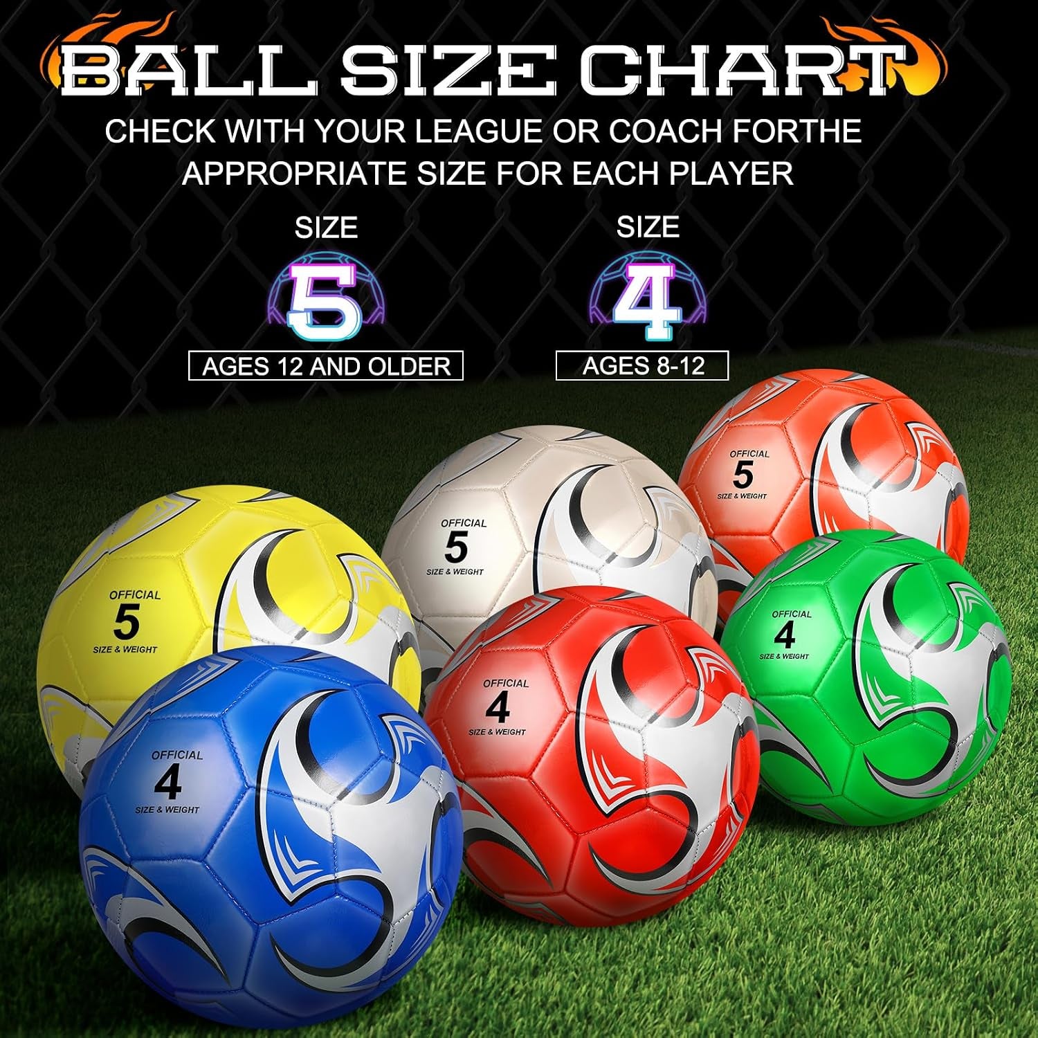 24 Pcs Size 5 Soccer Ball Bulk with Pump Deflated Machine Stitched Sport Soccer Balls for Outdoor Indoor Youth Team Training School PE Practice, Gift for Beginner Adults(Size 5,Vivid Colors)