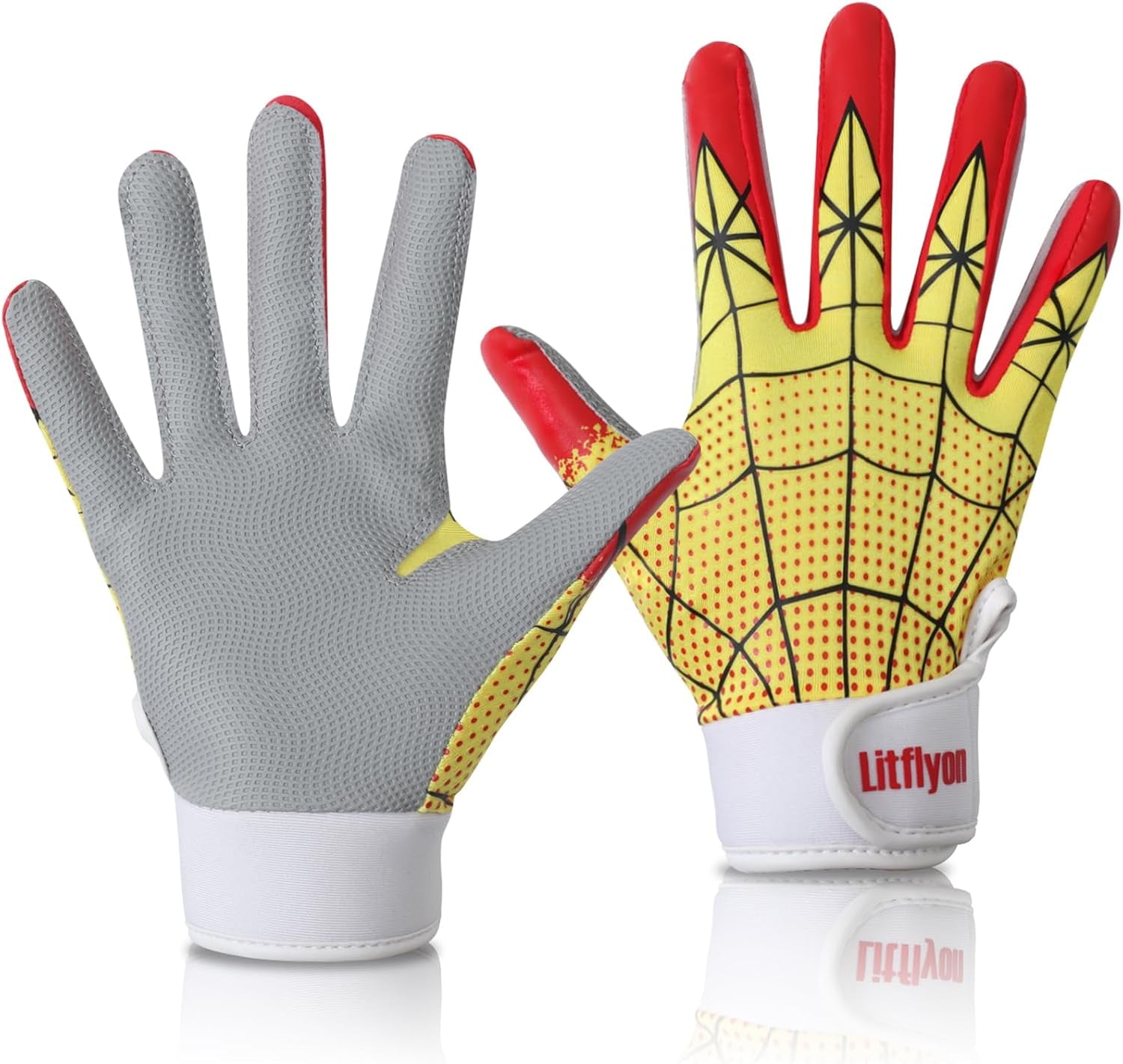 Youth Baseball Batting Gloves - Sport Baseball Gloves, Breathable Stretchy Firm Grip Softball Glove for Batting Cage Practice Games
