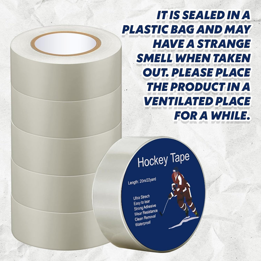 10 Rolls Clear Hockey Tape Multipurpose Shin Pad Sock Tape for Ice Skate Sports Hockey Gifts Gear Sports Equipment