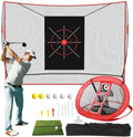 Golf Net, 10 X 7FT Heavy Duty Golf Practice Net with Chipping Practice Net, Golf Practice Net, Training Net for Backyard Driving Chipping Indoor Outdoor Training