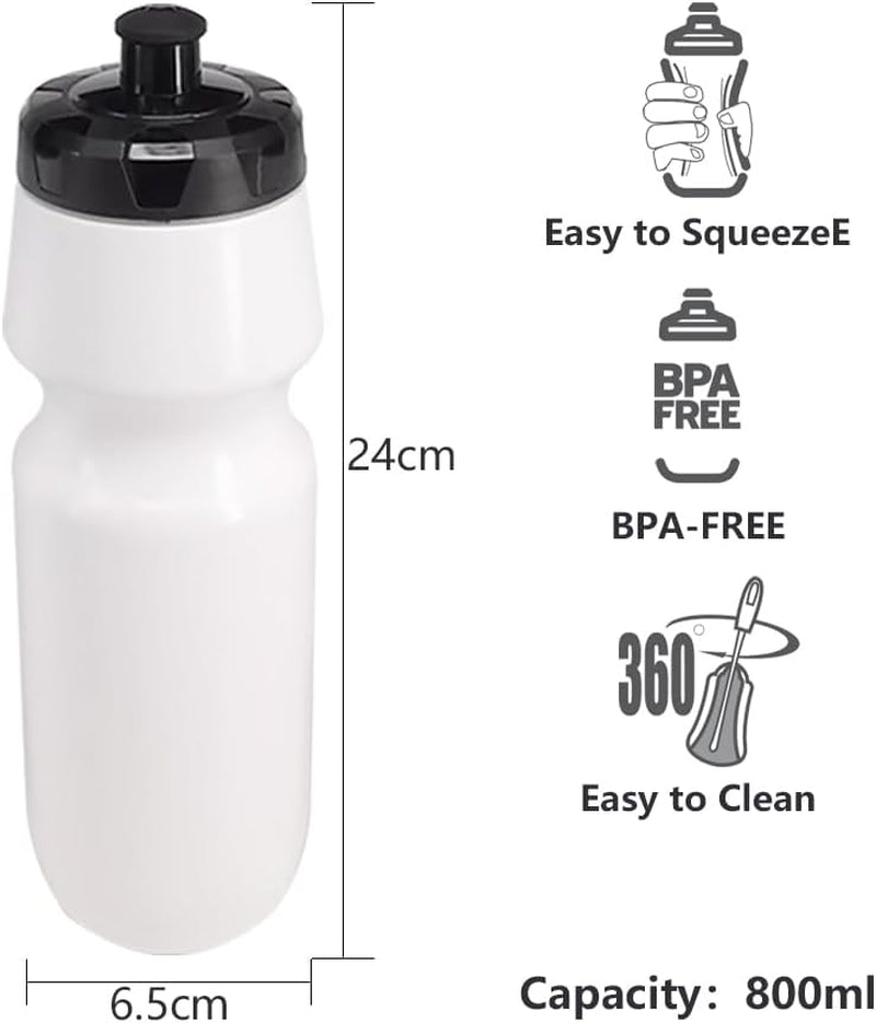 10 Pack 27 Oz Sports Water Bottles Sports and Fitness Squeeze Water Bottles BPA Free Come with 16 Pcs Chalk Labels, 1 Pen