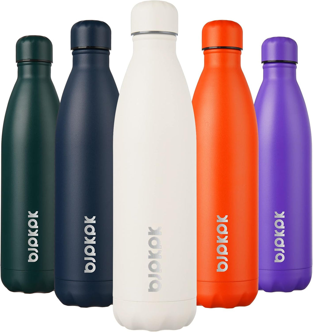 25Oz Insulated Stainless Steel Water Bottles Travel Sports Metal Water Bottles BPA Free, Angle White