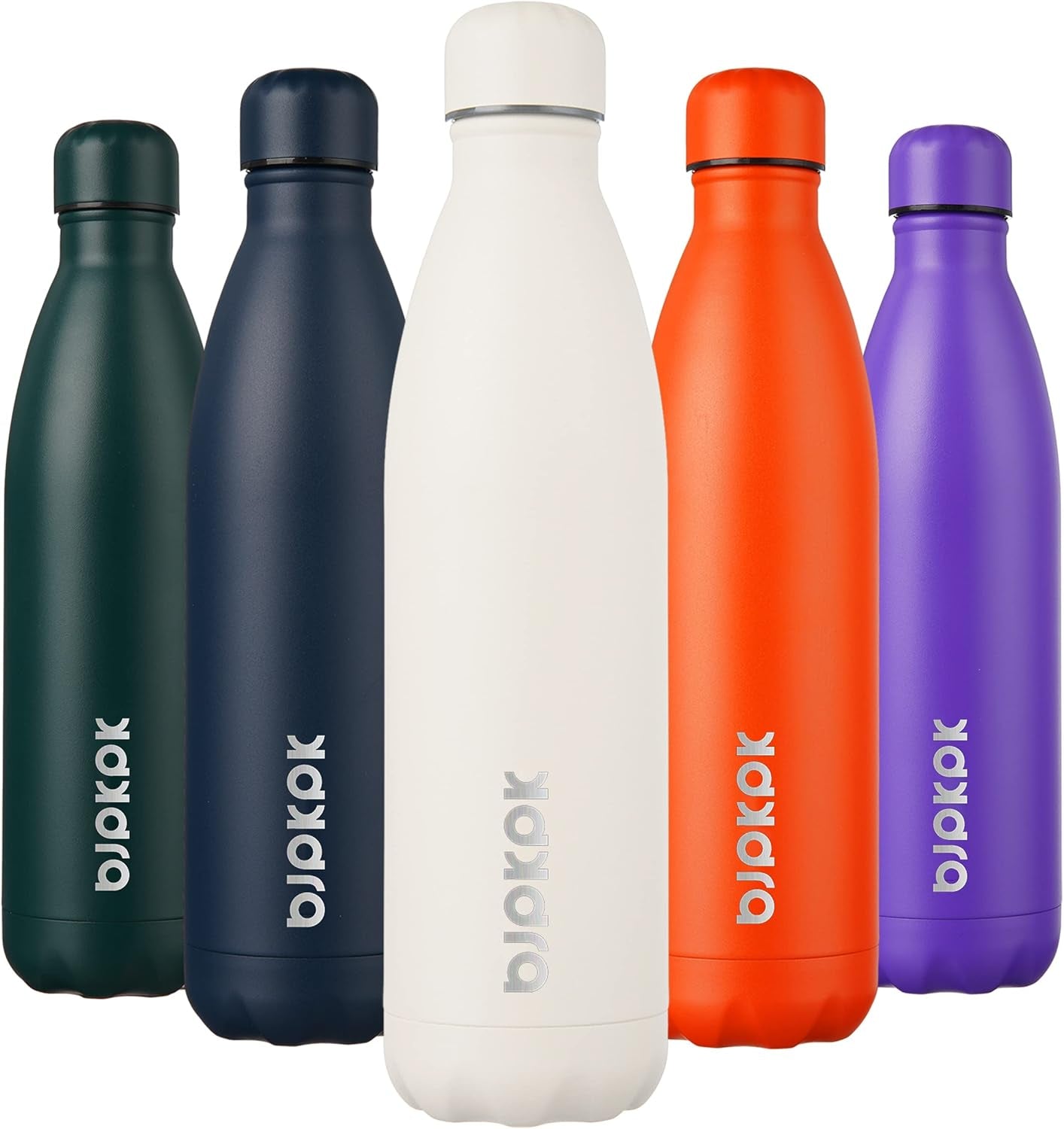 25Oz Insulated Stainless Steel Water Bottles Travel Sports Metal Water Bottles BPA Free, Angle White