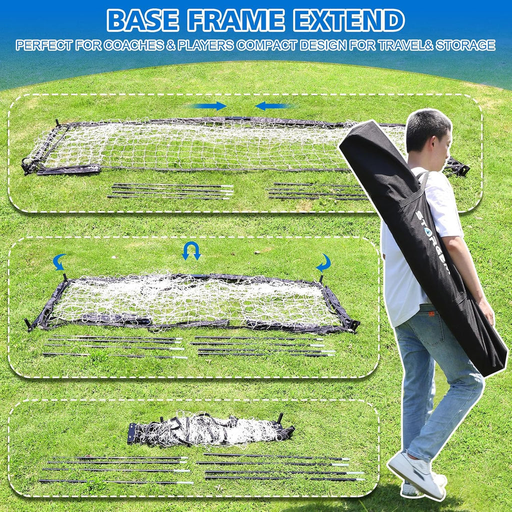 Soccer Goal,Soccer Net,Soccer Goals for Backyard,With Bow Frame,Collapsible Metal Base and 15 Training Cones