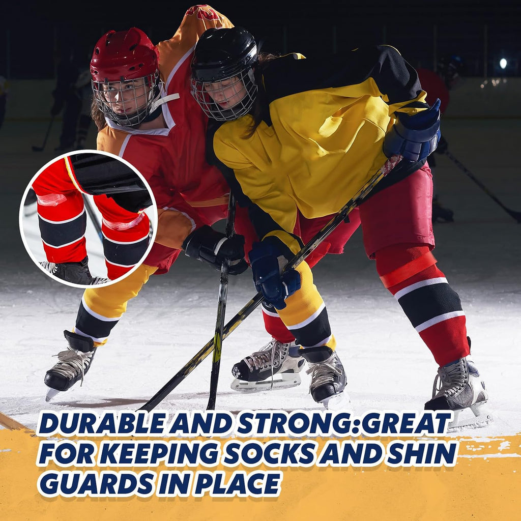 10 Rolls Clear Hockey Tape Multipurpose Shin Pad Sock Tape for Ice Skate Sports Hockey Gifts Gear Sports Equipment