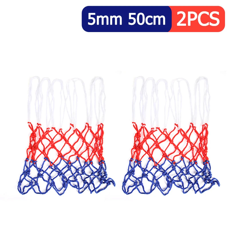 1-5PCS Basketball Net All-Weather Basketball Net Tri-Color Basketball Hoop Net Powered Basketball Hoop Basket Rim Net