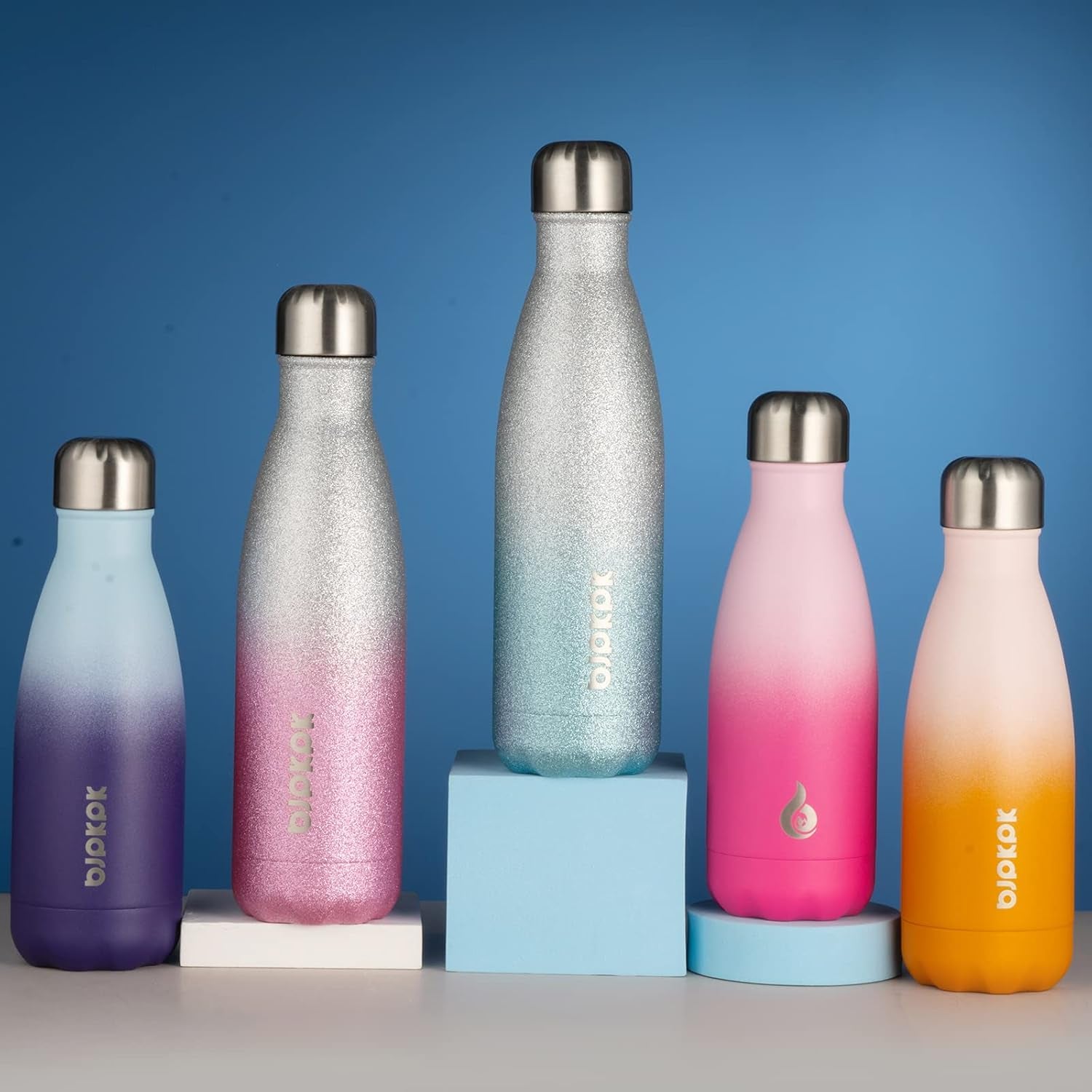 12Oz Insulated Stainless Steel Water Bottles Travel Sports Dishwasher Safe Water Bottles,Gray