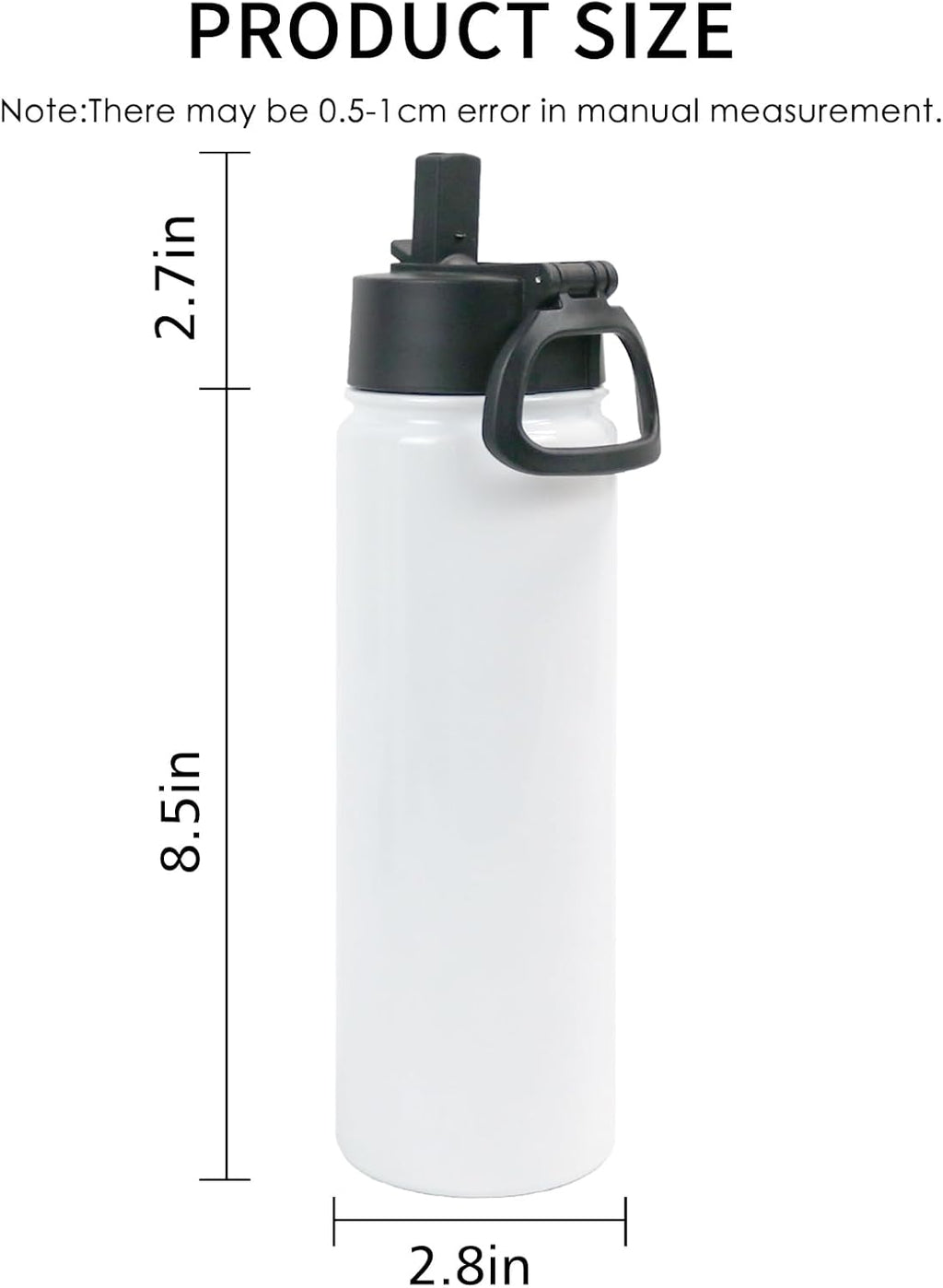 4Pcs 22Oz Sublimation Sports Water Bottle, SS Vacuum W/Spout Lid